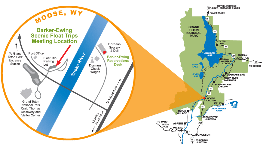 Directions for Jackson Hole Float Trips BarkerEwing Scenic Float Trips